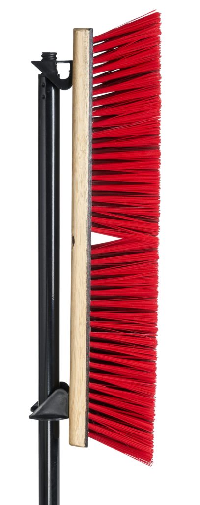 24" Hippo™ Side-Clipped Push Broom, 54" Metal Handle, Medium/Coarse